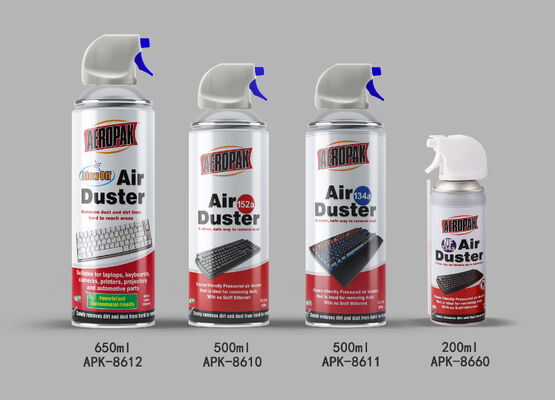 AEROPAK 500ML Eco-friendly ROHS Certified Tinplate Can Packaging Compressed Gas Air Duster Spray for Electronic Cleaning