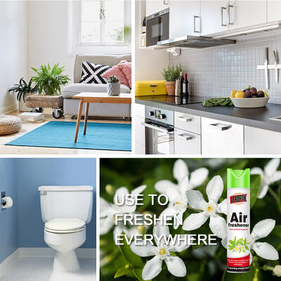 Aeropak 330ml Aerosol Jasmin Scent Use Effective Odor Eliminator Long-lasting Eco-friendly Pet-Safe Child-Safe Air Freshener