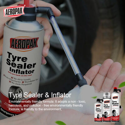 Aeropak 650ml Aerosol Emergency Tubeless Tire Inflator & Flat Tire Puncture Repair Sealer with 3-Year Expiration