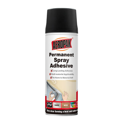 Aeropak 200 ml Aerosol adhesivo permanente transparente específico de la tela Spray de pegamento de alta cobertura de pulverización para selladores Adhesivos