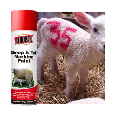 AEROPAK Revestimiento líquido a base de agua Ecológico Lavable No tóxico Ovejas Ganado Vaca Coda de cerdo Marcado con spray de pintura 500 ml