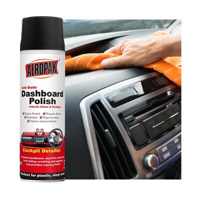 Aeropak 500ml Productos para el cuidado del coche Tablero de mando Cockpit Polvo de cera Spray limpiador para cuero